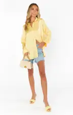 Smith Button Down ~ Yellow Luxe Satin(XS)