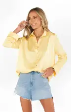 Smith Button Down ~ Yellow Luxe Satin(XS)
