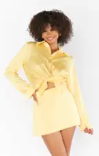 Smith Button Down ~ Yellow Luxe Satin(XS)