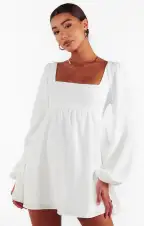 Marianna Mini Dress ~ White Clip Butterfly(XS)