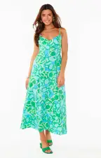 Allegra Midi Dress ~ Abstract Poppy(XS)