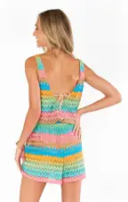 Ren Romper ~ Multi Stripe Crochet(XS)