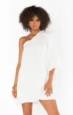 High Volume Mini Dress ~ White Linen(XS)