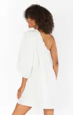 High Volume Mini Dress ~ White Linen(XS)