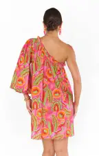 High Volume Mini Dress ~ Paradise Palms(XS)