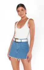 Tobi Bodysuit ~ White Rib Knit(XS)