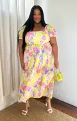 Smitten Midi Dress ~ Blooming Tulips(XS)