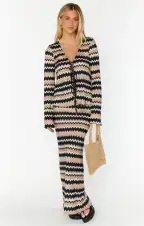 Thrill Tie Top ~ Neutral Groovy Knit(XS)