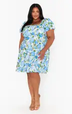 Mia Dress ~ Cottage Floral Blue(XS)