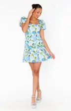 Mia Dress ~ Cottage Floral Blue(XS)