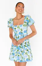 Mia Dress ~ Cottage Floral Blue(XS)