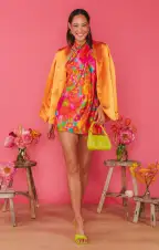 Jasmine Tie Mini Dress ~ Miss Malibu(XS)