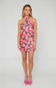 Jasmine Tie Mini Dress ~ Rosie Blooms(XS)