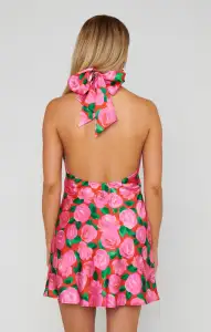 Jasmine Tie Mini Dress ~ Rosie Blooms(XS)