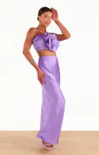 Maxi Slip Skirt ~ Violet Luxe Satin(XS)