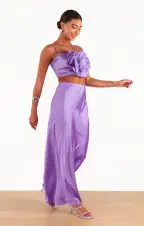 Maxi Slip Skirt ~ Violet Luxe Satin(XS)