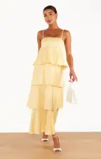 Meet Cute Dress ~ Pale Yellow Taffeta(XS)