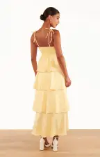 Meet Cute Dress ~ Pale Yellow Taffeta(XS)