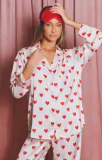 Classic PJ Set ~ Queen of Hearts Silky(XS)