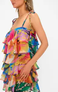 Rowen Ruffle Dress ~ Midnight in Rio(XS)
