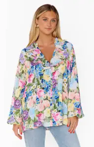 Suki Ruffle Top ~ Flower Shop(XS)