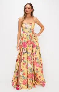 Juliet Maxi Dress ~ Mimosa Floral Taffeta(XS)