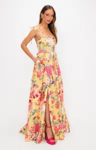 Juliet Maxi Dress ~ Mimosa Floral Taffeta(XS)