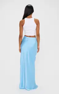 Maxi Slip Skirt ~ Baby Blue Luxe Satin(XS)
