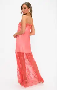 Celine Dress ~ Coral Luxe Satin(XS)
