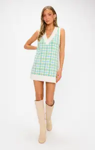 Hartford Tank Sweater Dress ~ On The Green Plaid Knit(XS)
