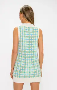 Hartford Tank Sweater Dress ~ On The Green Plaid Knit(XS)