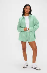 Tyler Button Down ~ Pistachio Stripe(XS)