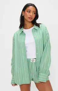 Tyler Button Down ~ Pistachio Stripe(XS)