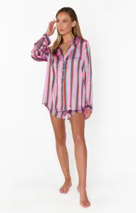 Beauty Sleep PJ Set ~ Porto Stripe Silky