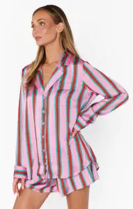 Beauty Sleep PJ Set ~ Porto Stripe Silky(XS)