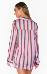 Beauty Sleep PJ Set ~ Porto Stripe Silky(XS)