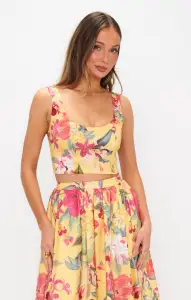 Vivianna Top ~ Mimosa Floral Taffeta(XS)