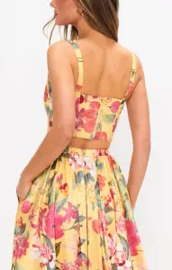Vivianna Top ~ Mimosa Floral Taffeta(XS)