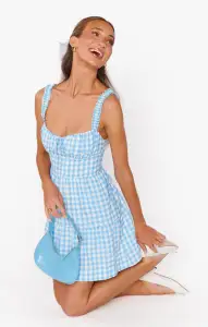 Rosie Mini Dress ~ Blue Cottage Gingham(XS)