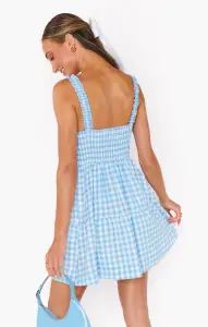 Rosie Mini Dress ~ Blue Cottage Gingham(XS)