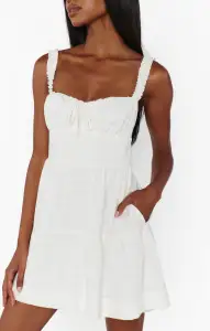Rosie Mini Dress ~ White Cottage Gingham(XS)