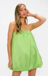 Beverly Bubble Dress ~ Key Lime Light Taffeta(XS)