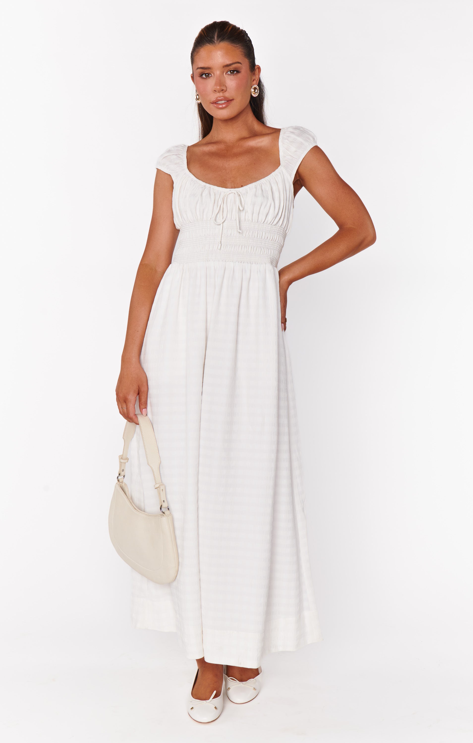 Laura Dress ~ White Cottage Gingham