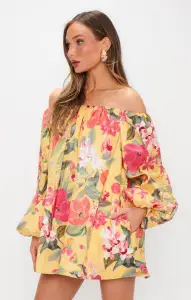 Brenna Mini Dress ~ Mimosa Floral Taffeta(XS)