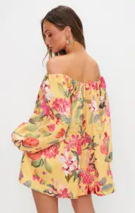 Brenna Mini Dress ~ Mimosa Floral Taffeta(XS)