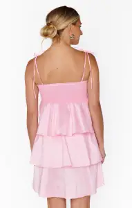 Meet Cute Mini Dress ~ Light Pink Taffeta(XS)