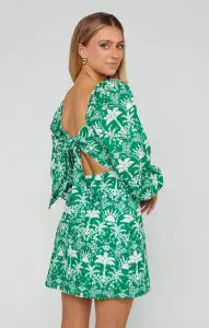 Tamara Tie Back Dress ~ Tiki Palms(XS)