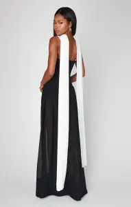 Hepburn Maxi Dress ~ Black Tie Colorblock(XS)