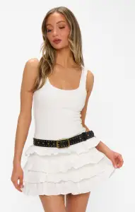 Rita Ruffle Skort Dress ~ White(XS)