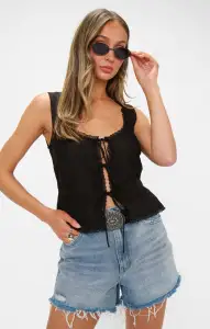 Mimi Top ~ Black Linen(XS)